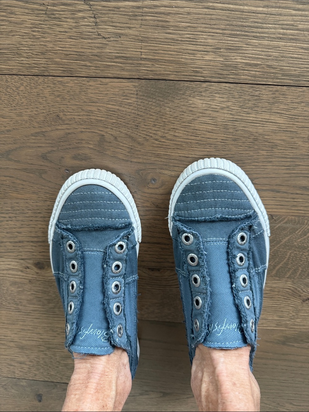 Blowfish Blue Slip-On Canvas Sneakers with White Trim